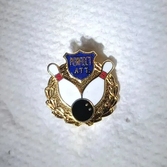 Vintage 1980s Perfect Attendance Bowling Lapel Collectible Pin - Picture 8 of 9
